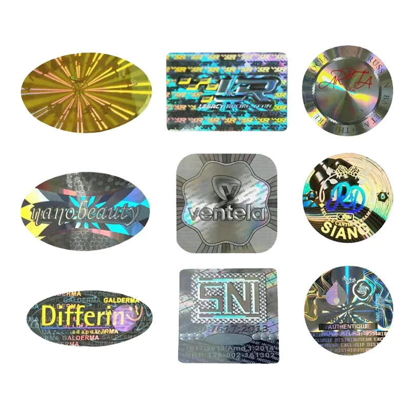 Anti Theft 3D A4  Laser Security Labels Golden Custom Holographic Stickers