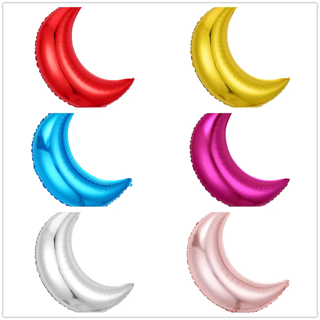 Custom 28 inch moon shape foil balloons birthday party decoration atmosphere balloon star shape thin version of the moon