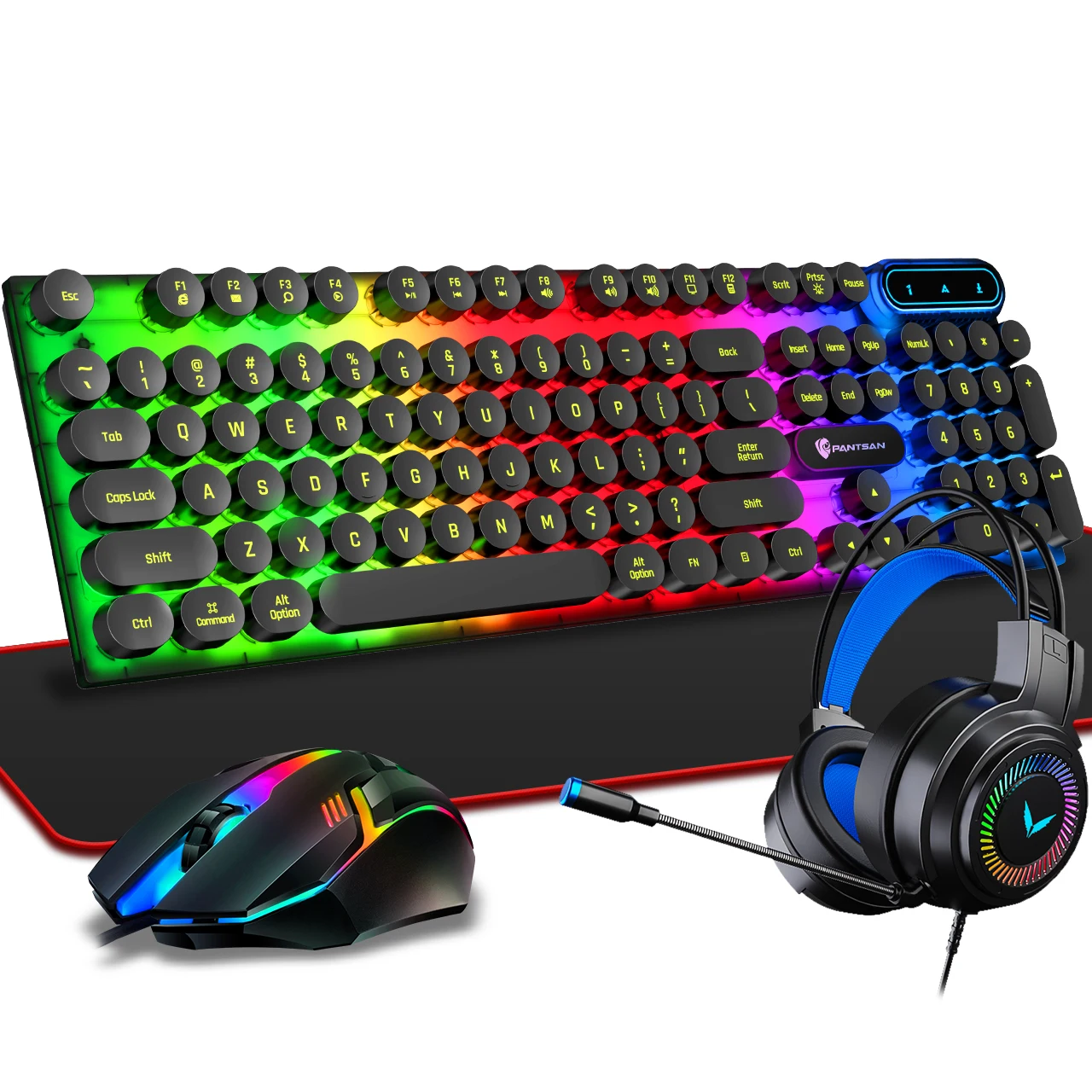 Игровой Комплект 4 в 1, USB-клавиатура и мышь со светодиодной RGB Подсветкой