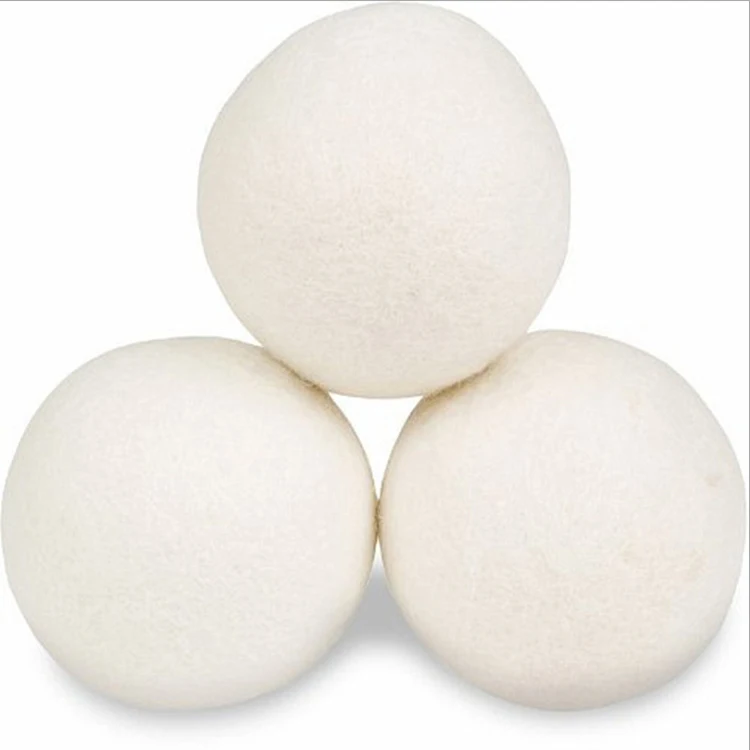 Reusable Organic Wool Dryer Balls for Dryer Machine 7-7.5CM Anti-Wrinkle Drying Softener Baby Clothes Laundry Soft Gentle Fabric