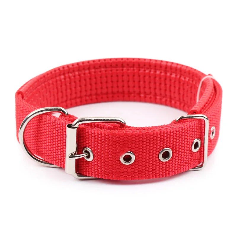 Pet Dog Collar Wholesale Multi- color Nylon Padded Pet Collar Adjustable Buckle Cat Dog Collar