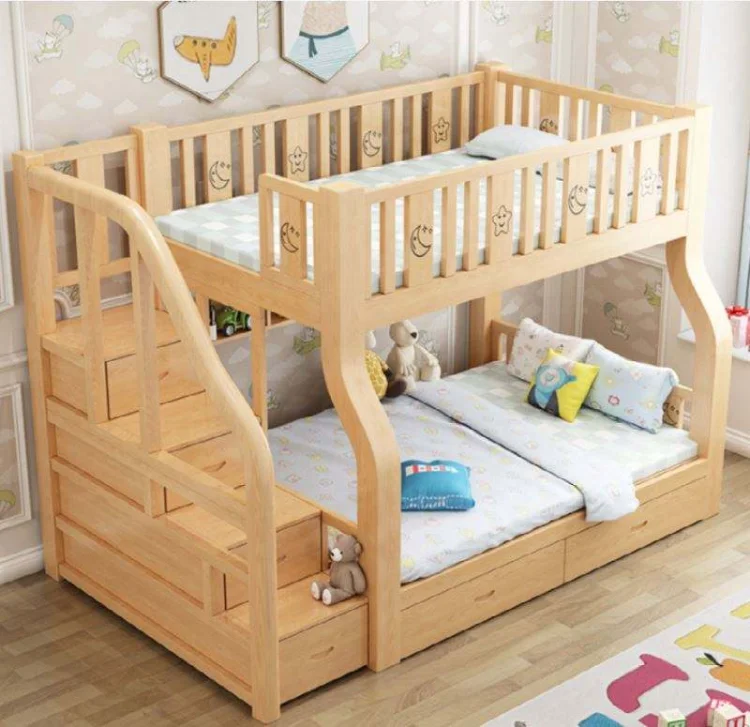 MZC-09 Modern Minimalist Design Bedroom Furniture Kids Use Wooden Bunk Beds With Desks