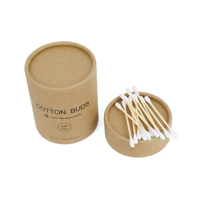 Cotton Bud Eco Friendly Biodegradable Black Organic Paper Wooden Bamboo Swab Ear Bud Sticks