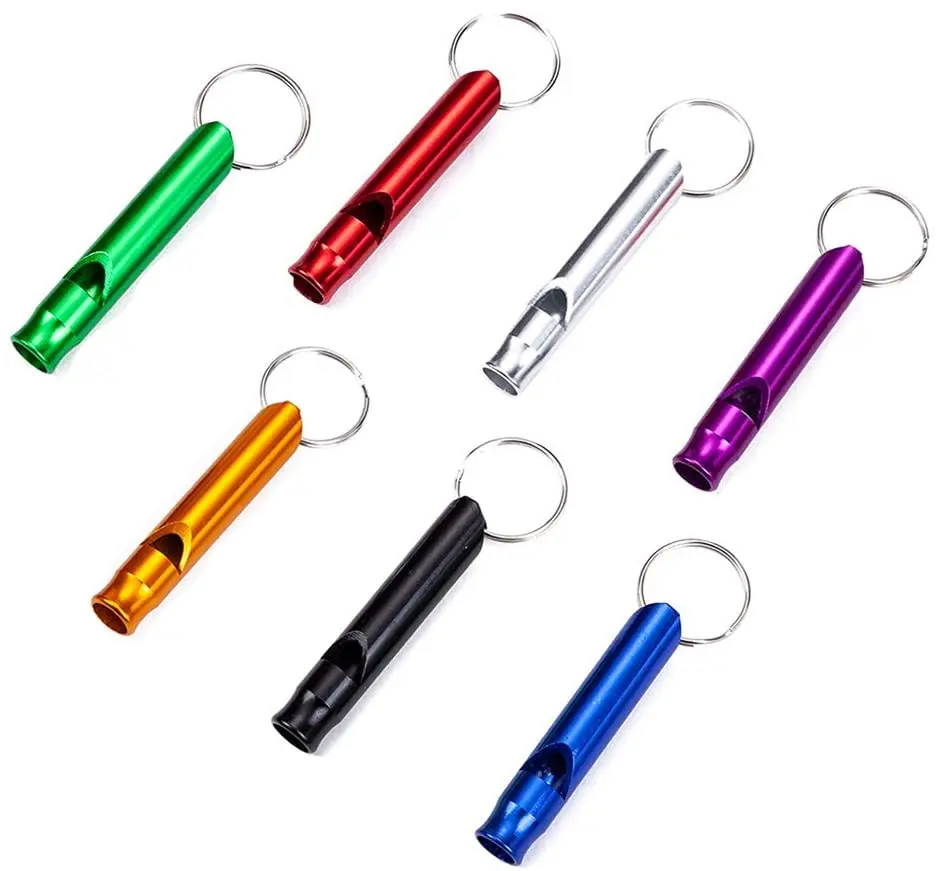 Aluminum Alloy Emergency Whistle with Key Ring Great for Competition Hiking Camping Mountaineering Pet Training (1600432633666)