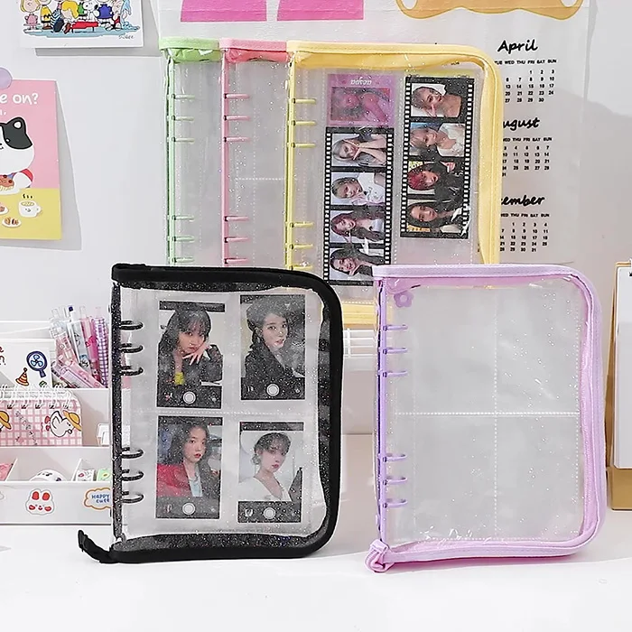 Zipper binder A5 transparent photo album vintage photo album Kpop Idol photos ticket holder collect album