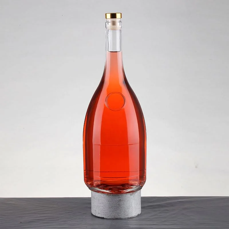 China manufacturer round water drop shape 500ml 700ml 750ml essential oil spirits liquor juice vodka vinegar glass bottle