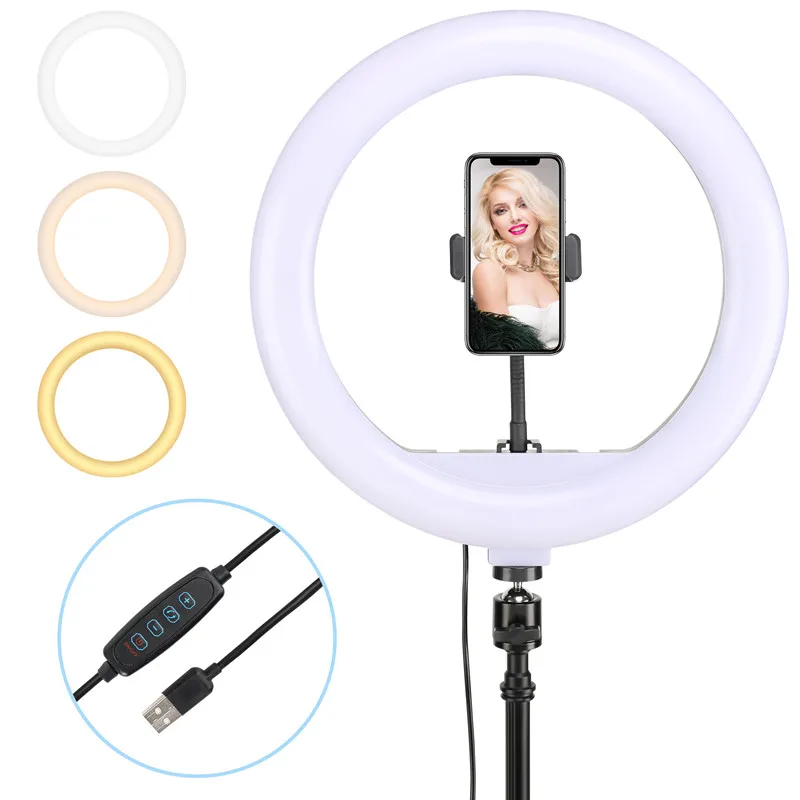 Zomei 12 Inches 320B USB LED Ring Light Studio Photo LIVE STREAM Video Dimmable Lamp Selfie Camera