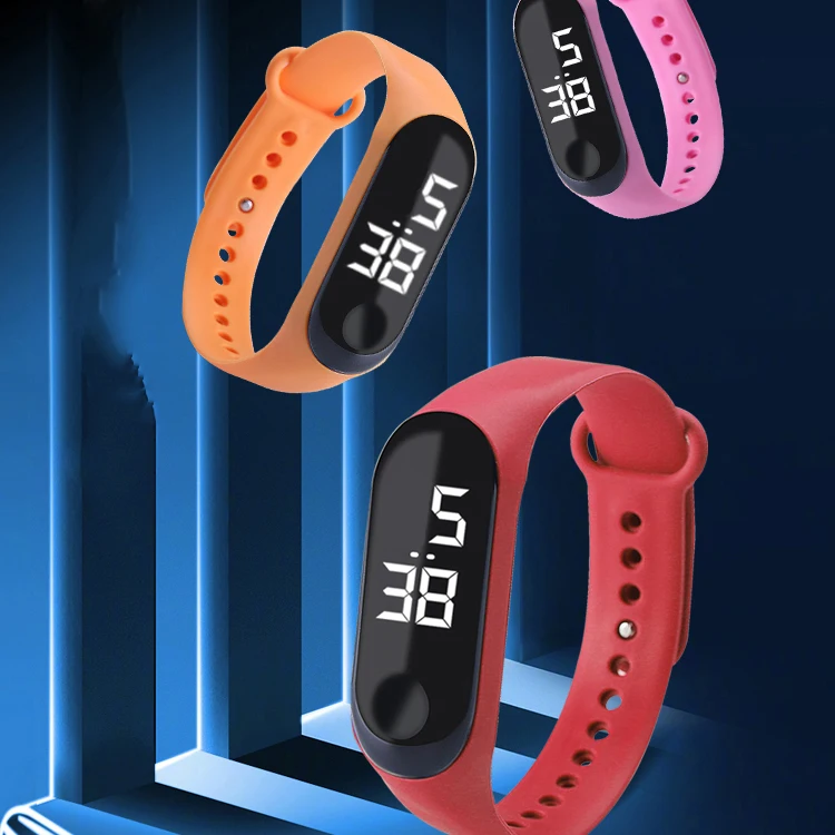 Cheap price colorful rubber Touch screen digital LED wristwatch for marketing gift promotion