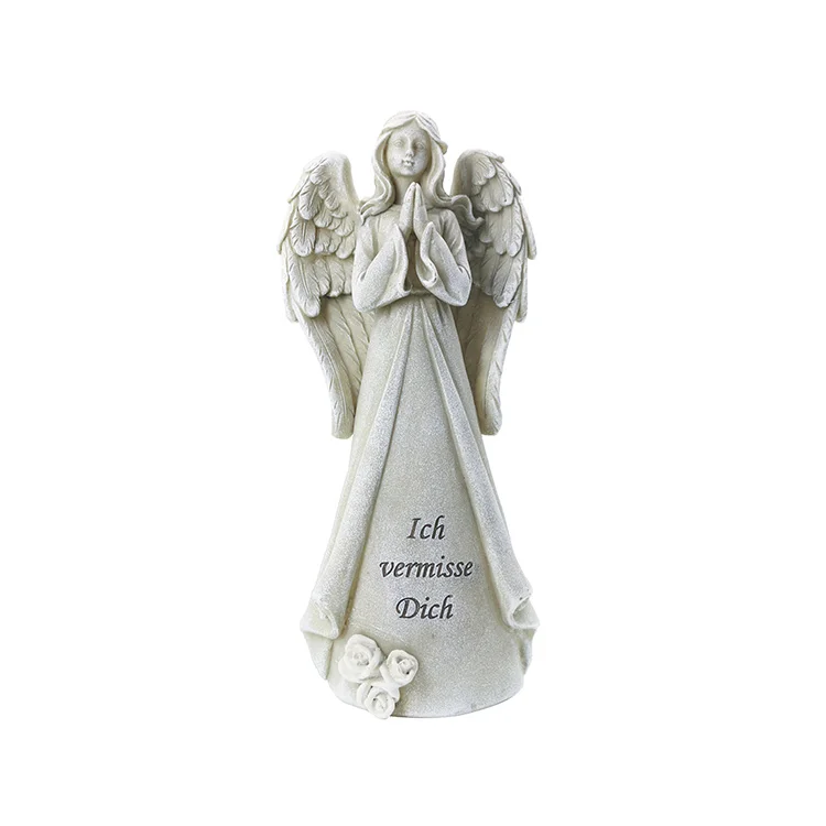 Polyresin memorial gifts, grave ornaments praying resin angel figurines/