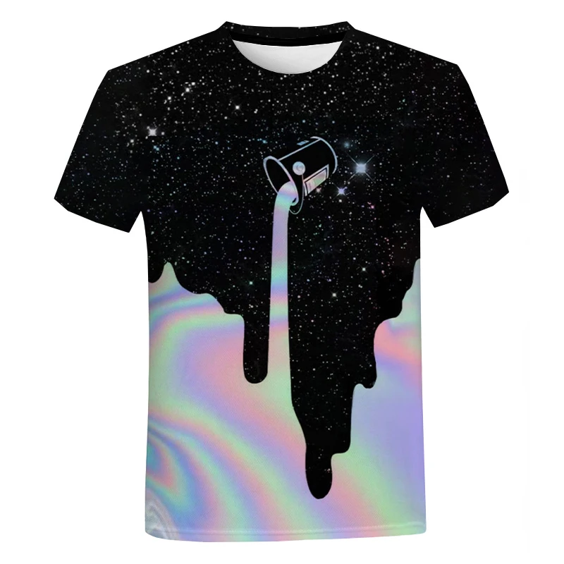 Pretty Pattern Paint bucket art 3D Printed Shirt for Men Digital Printing T Shirt Custom Unisex Over Print OEM and ODM T-shirts