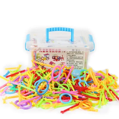 Building Toys 500pcs Educational Creative Construction Engineering STEM Learning Toy Building Blocks Plug Puzzle Bars for Kids