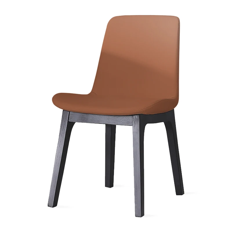 Деревянный кожаный обеденный стул для ресторана, столовой, гостиницы