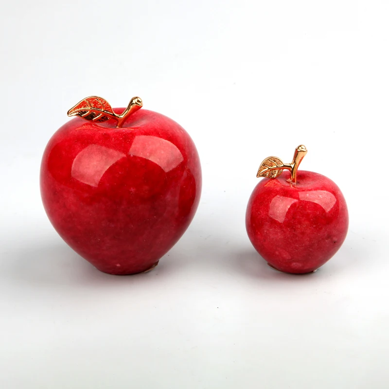 Wholesale Marble ONYX Apple Red White for Home Decoration Christmas decoration apple