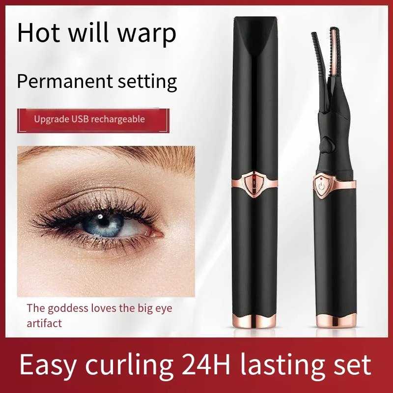 Long Lasting USB Rechargeable Electric Heating 2 in 1 Clip-Type Eyelash Curler Heated Eyelash Curler with Built-in Comb