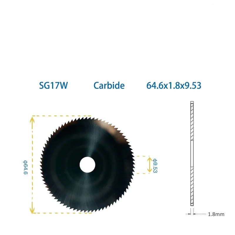 key cutter  SG17W 64x1.8x9.53 face milling cutter flat slotter for mortice key  for SILCA DELTA MULTICOPY key cutting machine