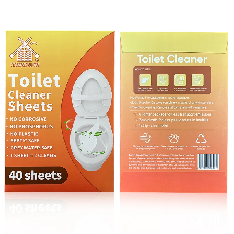 Eco Friendly Septic Safe Toilet Bowl Cleaning Sheet Efficiently Remove Stains Odors Toilet Cleaner Sheets