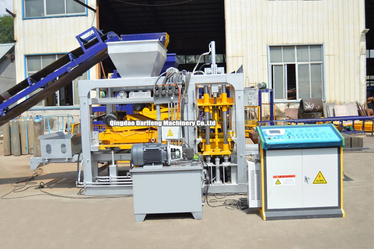 QT5-15 Full automatic concrete block interlocking solid fly ash brick factory garden brick making machinery
