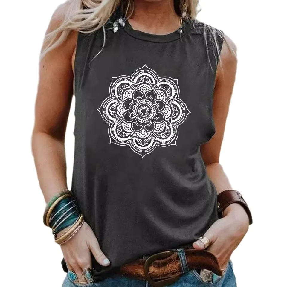 Womens Tank Tops Summer T Shirts Sleeveless Casual Loose Tunic Blouses