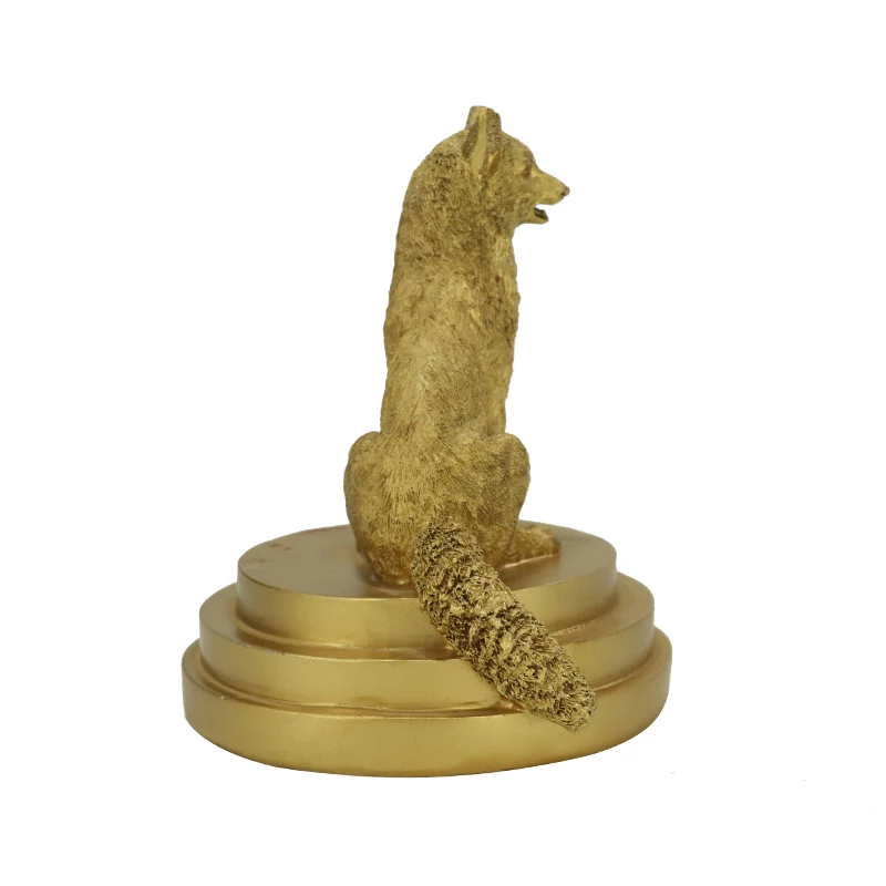 Wholesale Resin Craft Vivid Figurine Animal Statue Fox Miniature Home Decor