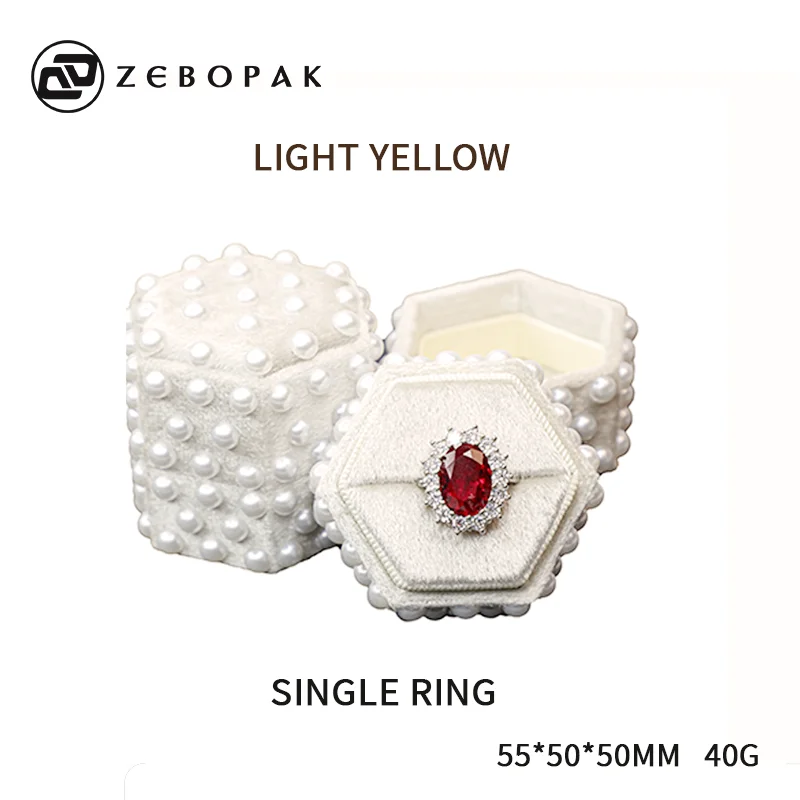 promotion price jewelry packaging storage small ring display box Luxury velvet ring box Couple Ring Packaging Box