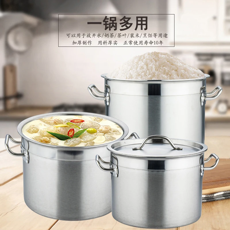 Housing and Commercial Stainless Steel Large Capacity Soup and Stock Pot With Lid and Double Handle
