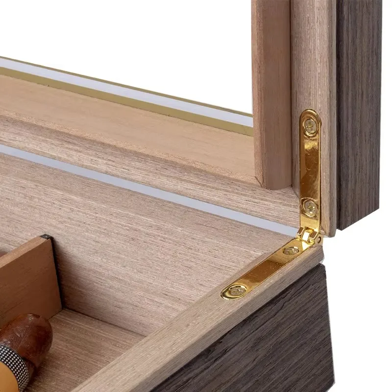 Wholesale Walnut Cigar Case Walnut cigar box Custom Size Logo Small Wedding Gift Box Groomsmen Gift Box humidor cigar