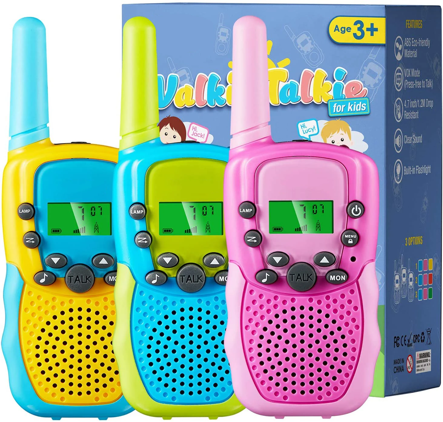 
Kids Walkie Talkie Two Ways Radio Toy Walkie Talkie for Kids 3 Miles Range 22 Channels Built in Flash Light  (62022957606)