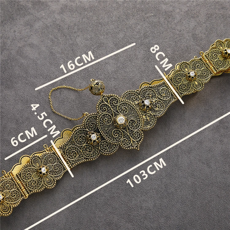 New 2021 March Hot selling  Ethnic Retro pattern belt for women Caucasus traditional wedding waist chain breastplater women