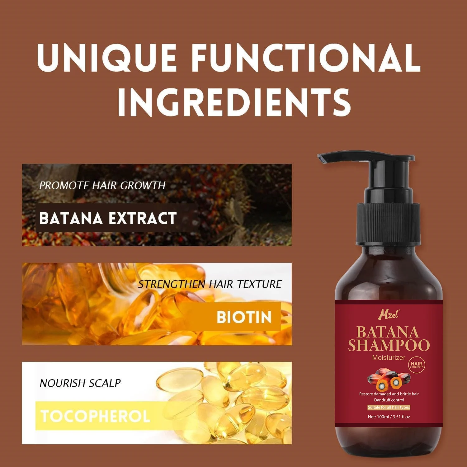 Private Label Natural Hair Growth Batana Oil Shampoo and Conditioner Set with Biotin for Strengthening & Repairs Damaged Hair