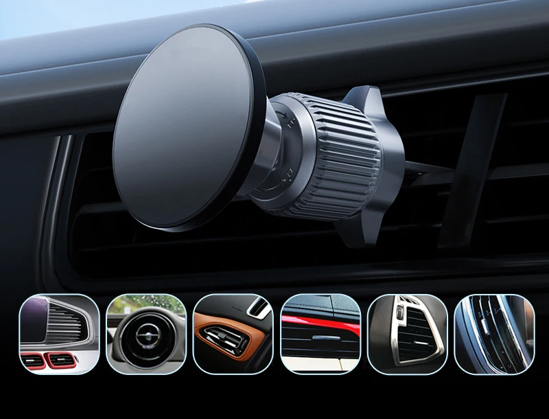 Car Air Vent Cell Phone 360 Degree Rotating Magnetic Car Phone Mount Retractable Hook Round Cars Holder Stand