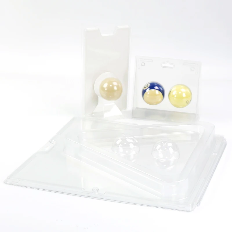 Cheap Custom Bubble Blister Card Packaging For 2 Pcs Billiard Golf Ball Plastic Blister Clamshell Packaging Box