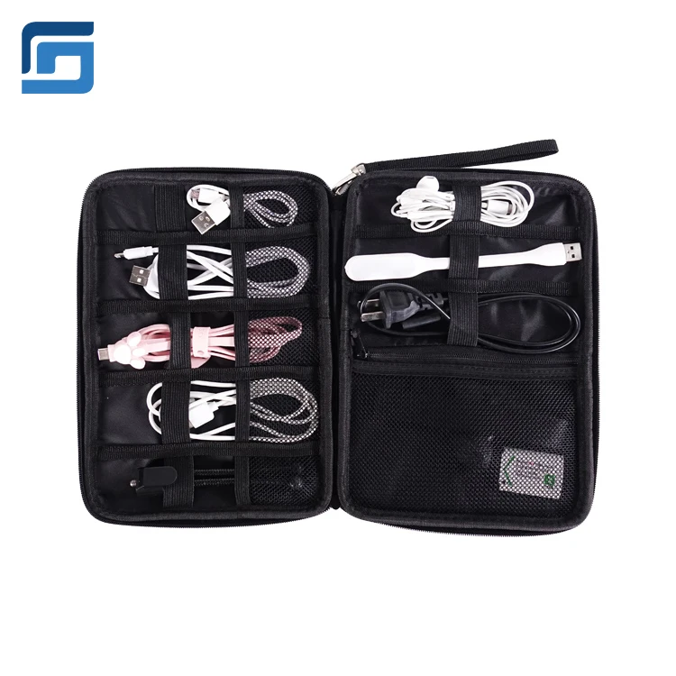 Large Capacity Electronics Accessories EVA USB Drive Cable Case Earphone USB Cable Carrying Case