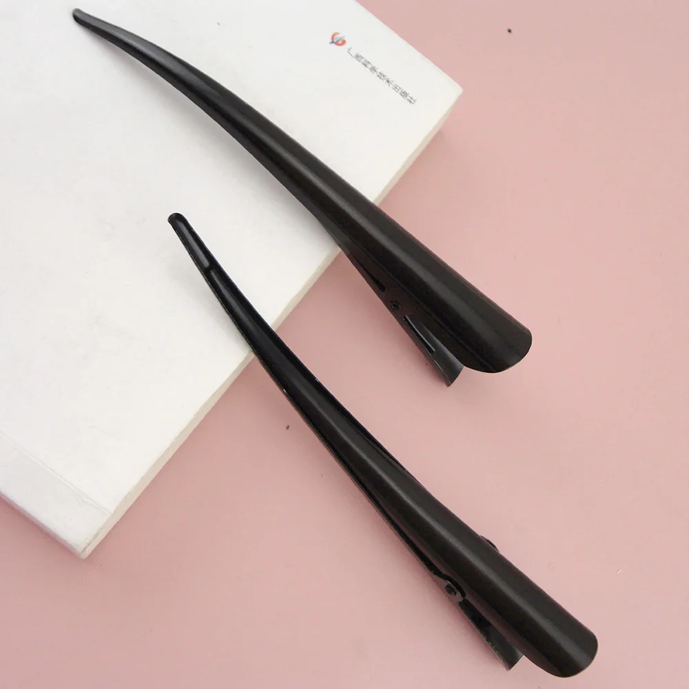 13cm Black Filigree Flower Metal Beak Clip Salon Hair Section Hairpins for Women Hairdressing Large Alligator Hair clip