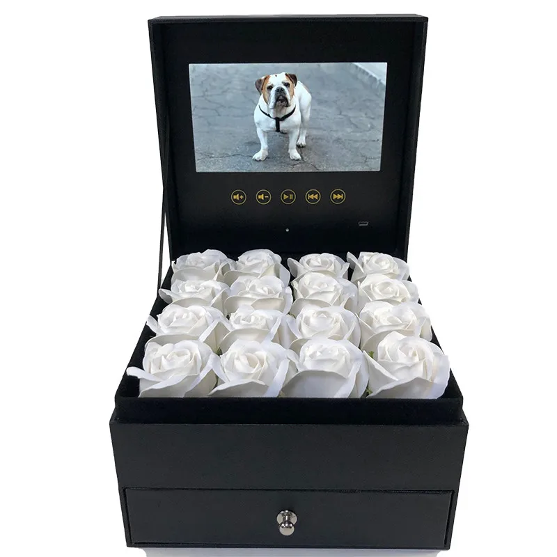 Upload Your Video Lcd Screen Flower Gift Box For 2021 Mothers Day Gift