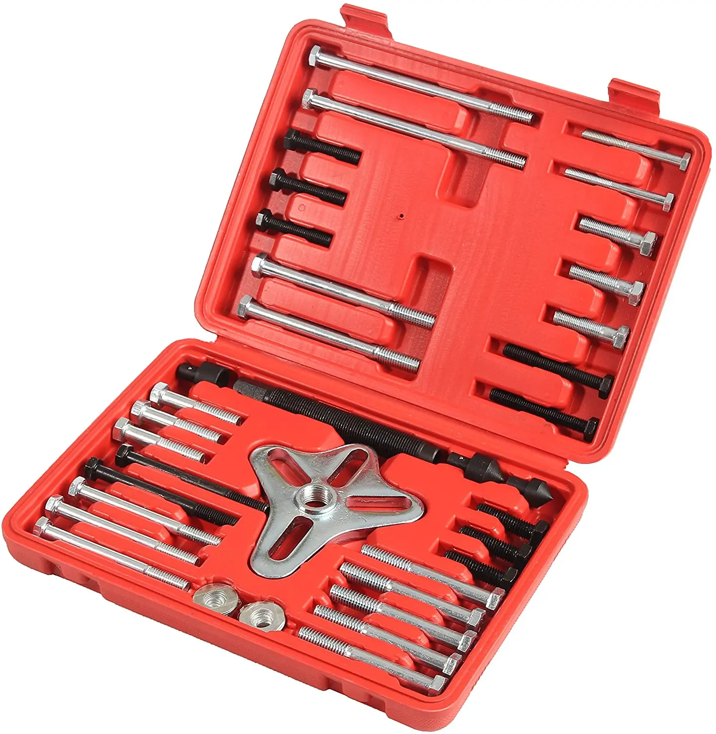 46pcs Auto Steering Wheel Puller Harmonic Balancer,Harmonic Balancer Puller Set Flywheel Puller Disassembly Removal Tool