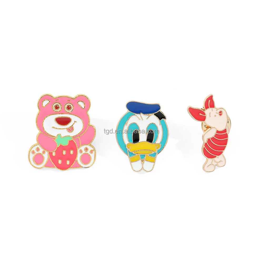 Cartoon Strawberry bear special medal cute Badges Button brooch pins hard enamel anime shirt lapel pins