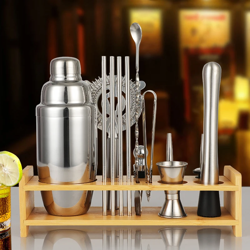 Bar Kit Bartender Set Stainless Steel Boston Cocktail Mixer Tool Set Home Travel Bartender Professional Bartending Set