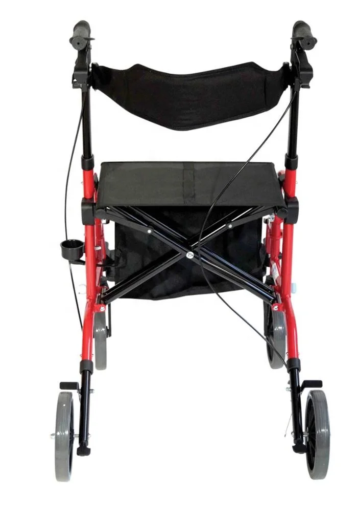 New 2020 Folding 4 Wheels Disabled Rollator Walker With Seat and Footrest