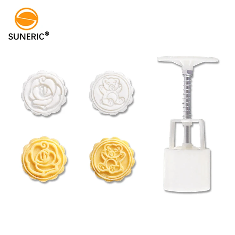 Plastic mooncake stamp mould moon cake press mold for Mid-autumu festival baking