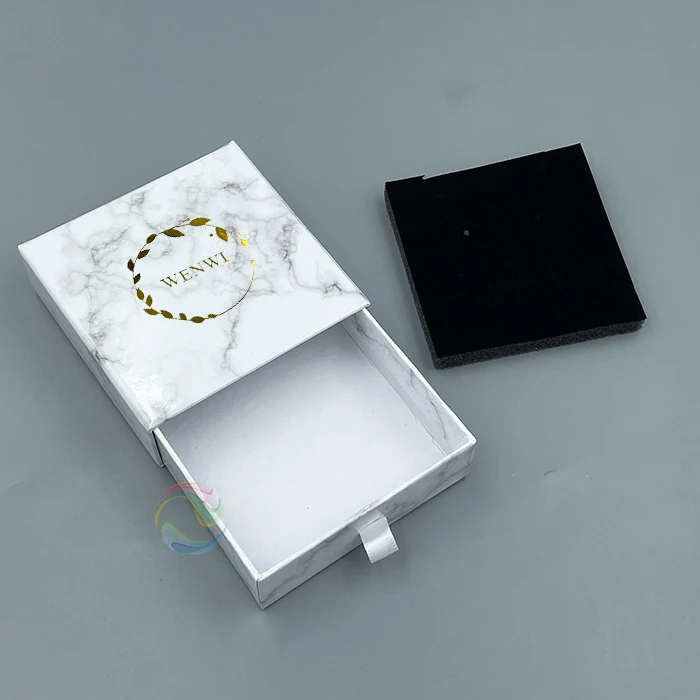 Bulk Cheap Marble Slide Drawer Paper Cardboard Necklace Ring Earring Set Box