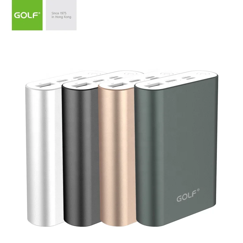 GOLF Aluminium Slim Power Bank Type C Lighting Polymer External Battery Charger Customized Metal Mini Power Bank 10000mah