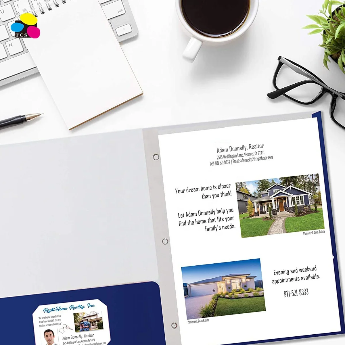 Navy Color Letter Size  Coated Paper Available Two pocket Portfolios File Folder  with 3 Metal Prong Fastener