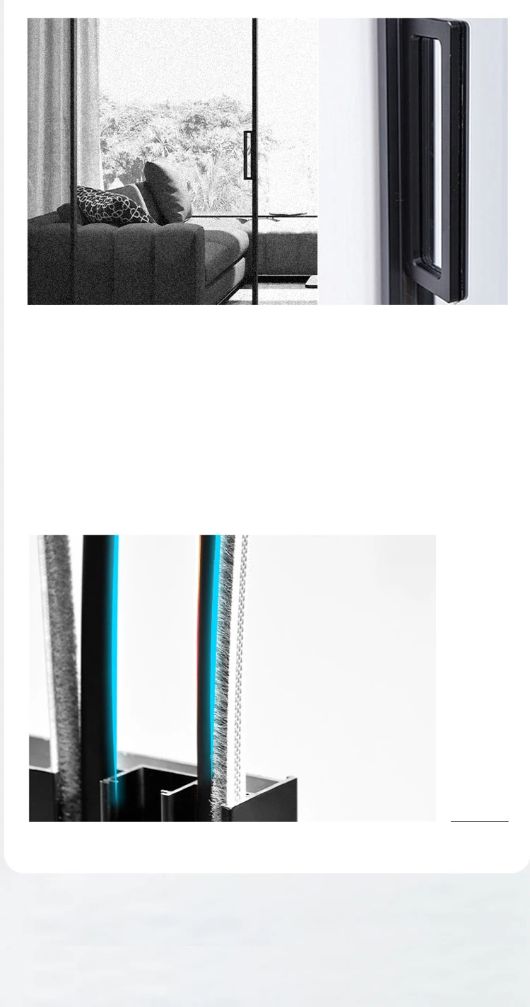 Interior Slim Aluminum Frame Mute Tempered Glass Narrow Side sliding Door For Living Room