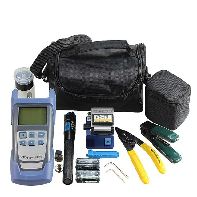 FTTH Assembly Optical Fiber Termination Kit Fiber Cleaver Optical Power Meter Visual Fault Locator Fiber Optic FTTH Tool Kits