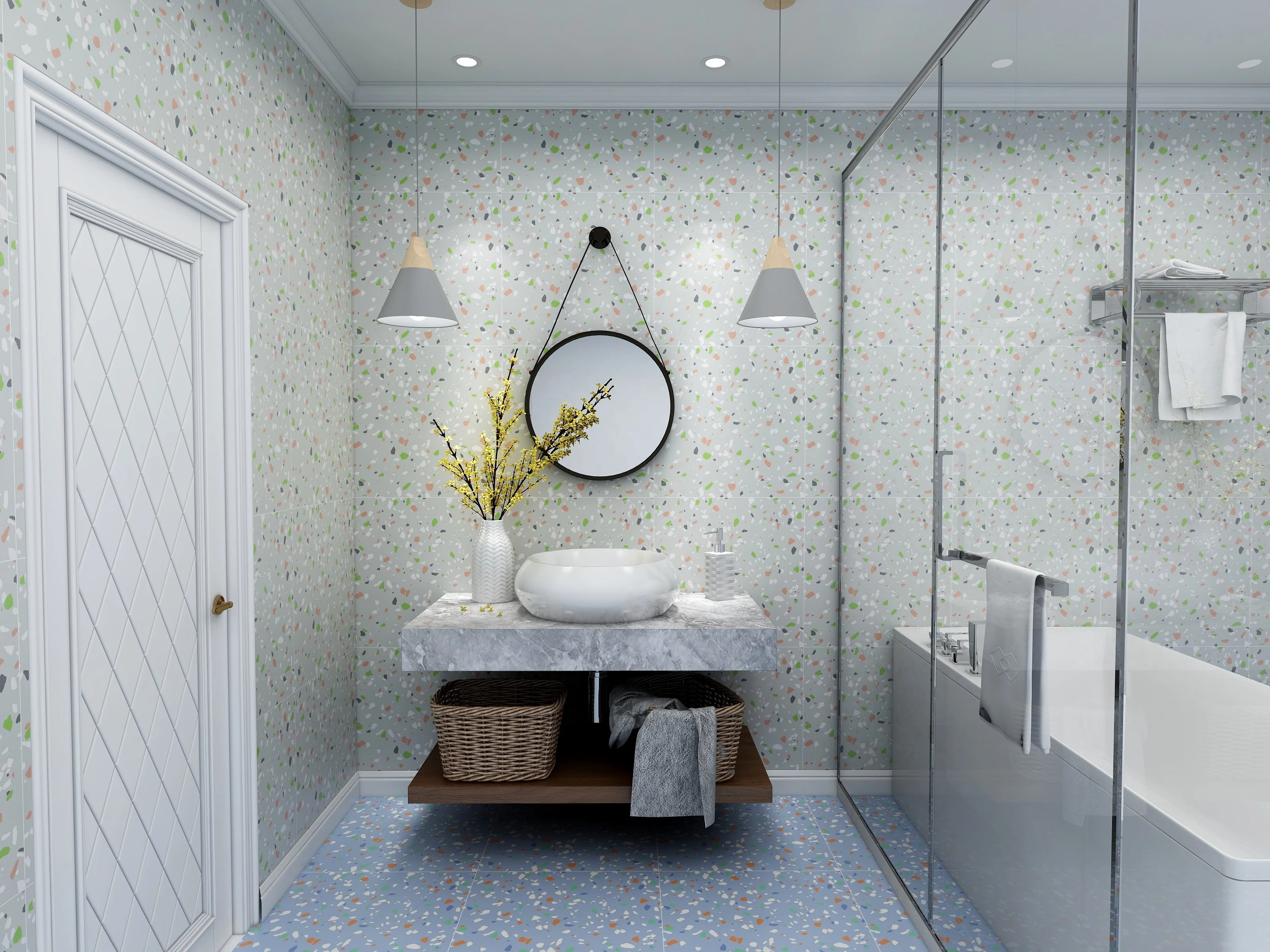 Новая стильная керамическая напольная плитка для ванной и столовой цены на Шри-Ланку