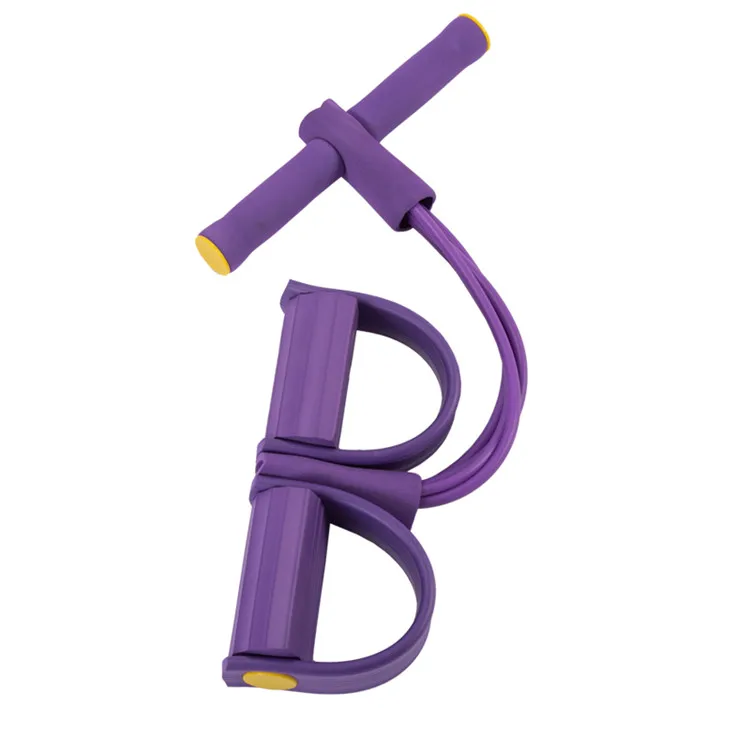 2-tube Abdominal Fitness Sit-ups Strength Trainer Indoor Exercise Foot Pedal Pull Rope