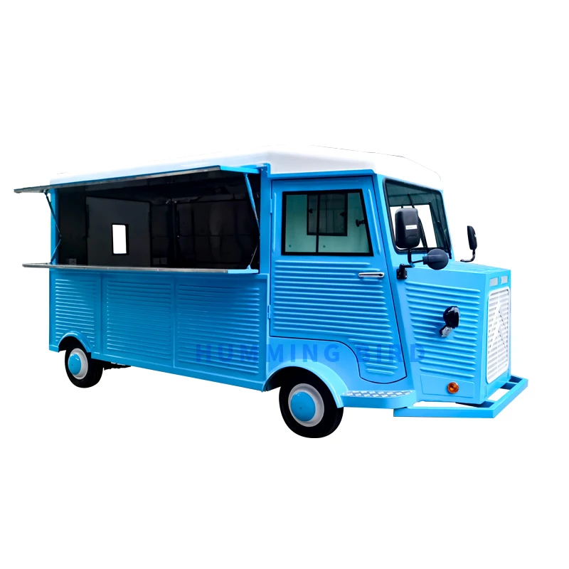 Commercial Food Trucks Catering Drivable Fast Food Truck Mobile Outdoor Electric Snacks Carts with Deep Freezer