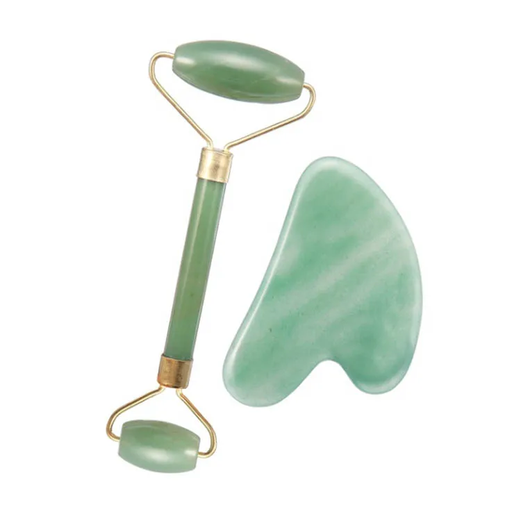 
Jade Facial Massage Roller Gua Sha Jade Natural Crystal Stones Face Roller Massage 