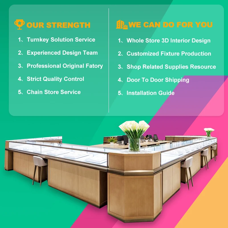 Different Jewellery Showroom Designs Shop Counter Jewelry Glass Display Showcase Jewelry Store Furniture
