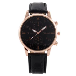 Лидер продаж, простые мужские часы, модные мужские кварцевые часы с кожаным ремешком, оптовая продажа от производителя